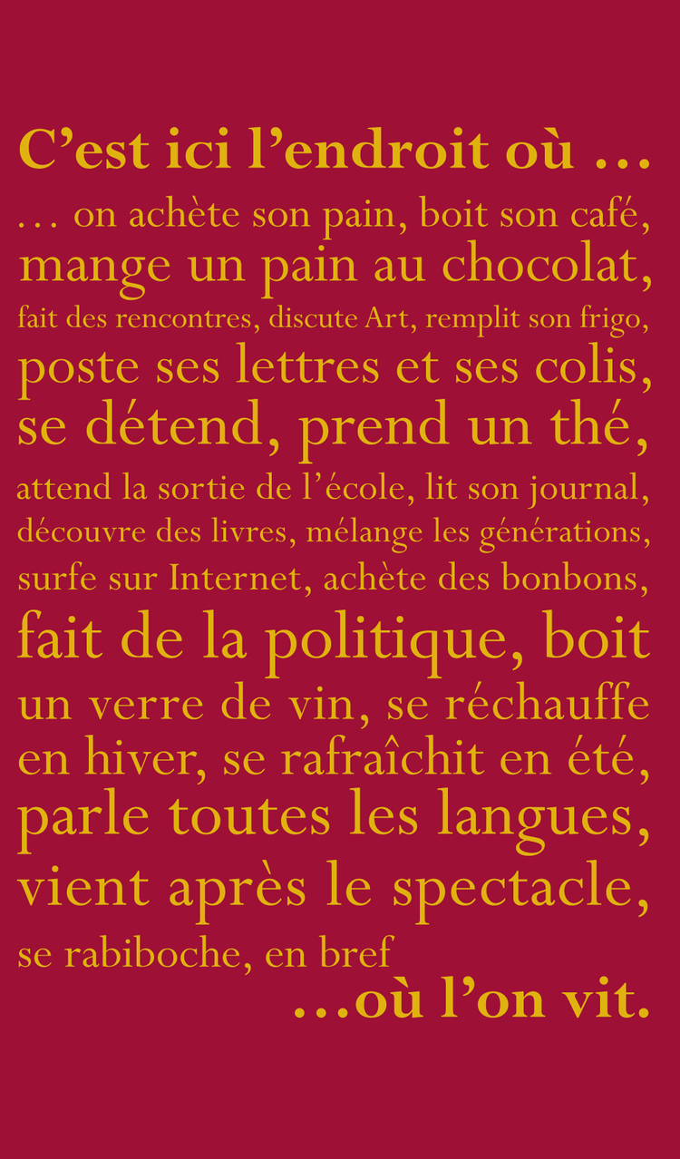 Carte de visite | 5,5 x 8,5 cm | verso | C’est ici l’endroit où | October 2013